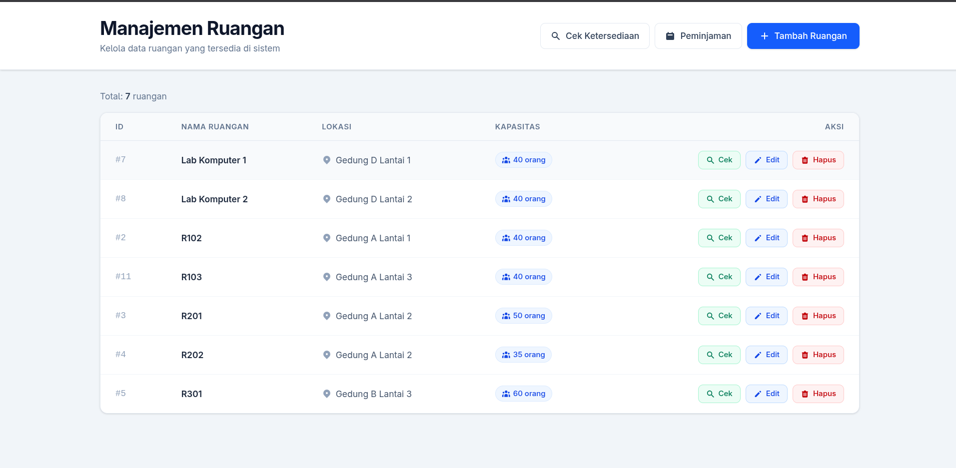 Peminjaman Ruangan Screenshot